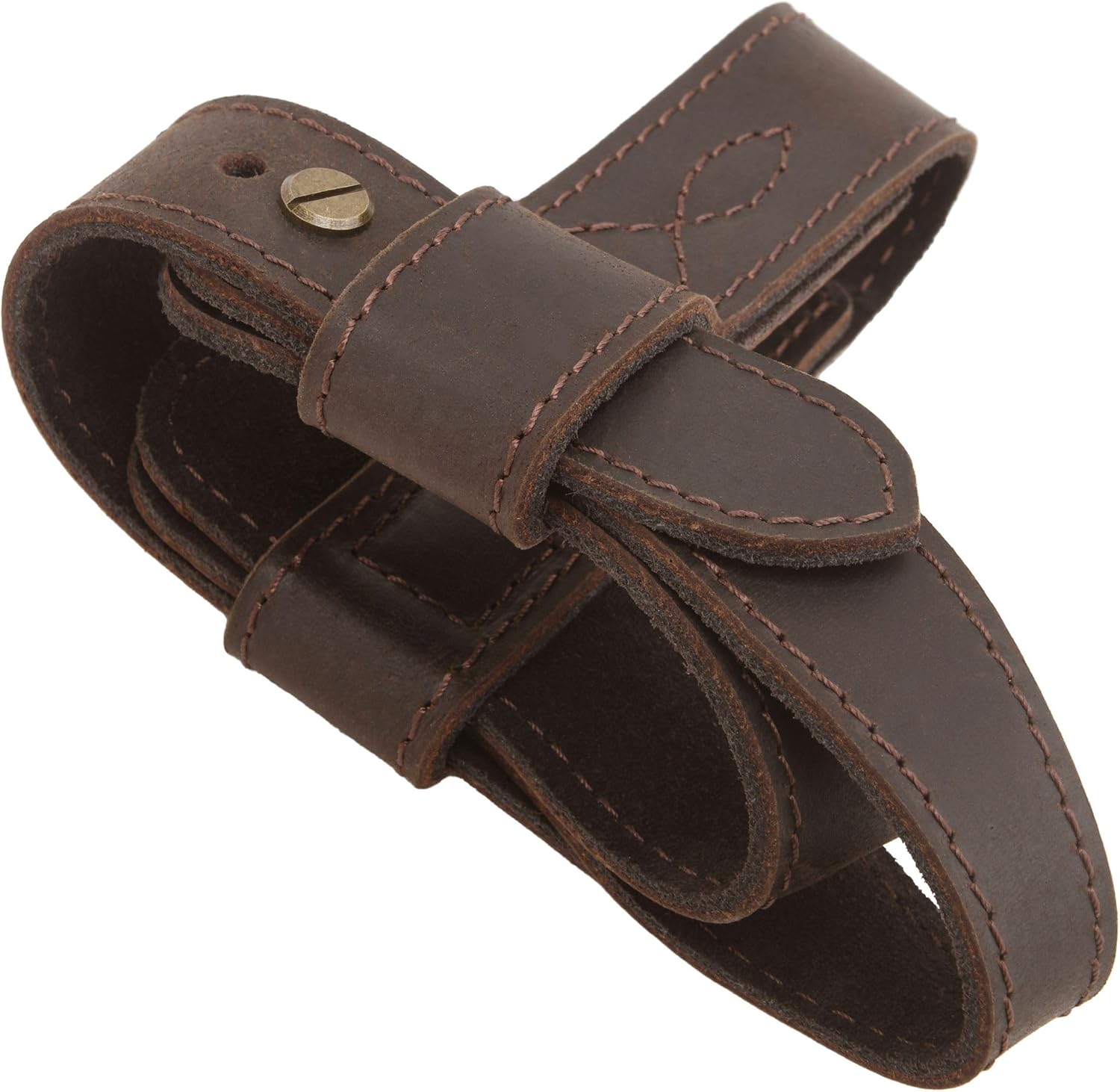 Tas Trost Leather No-Drill Harnessed Sling Mount Buttstock Holder, Gun Stock Strapping Belt Adapter for Rifle, Shotgun
