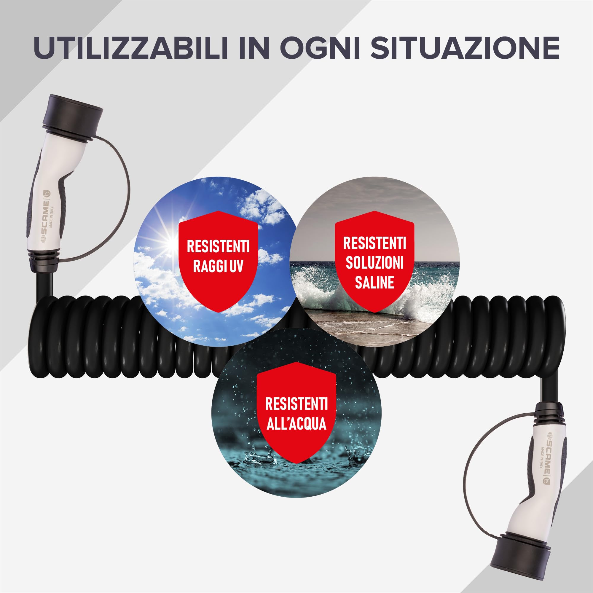 E-Mobility Spiral Charging Cable For Electric Cars MODE 3 - RBS