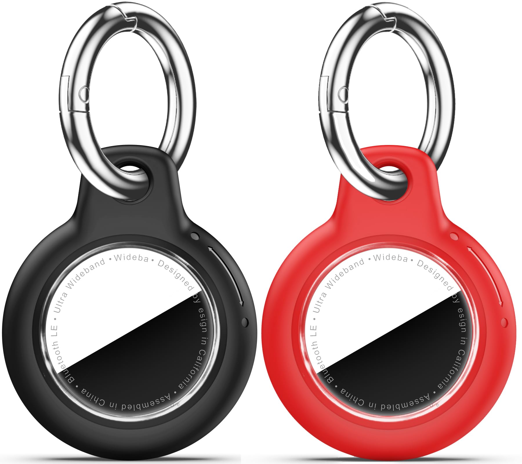 Upgrade Waterproof 2 Pack Airtags Holder with Apple Airtags Keychain, Hard PC Air Tag Case, Anti-Scratch &amp; Shock Air tag Holder, Men's Women's Keyrings &amp; Keychains -Black+Red