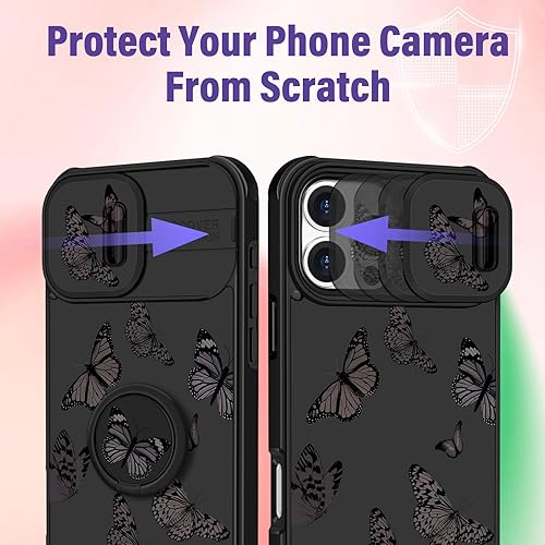 Miniatura 176 de Funda 2 en 1 para iPhone 11 para mujer, linda funda para teléfono para niñas, diseño de mariposas y flores, diseño Kawaii bonito y único con funda