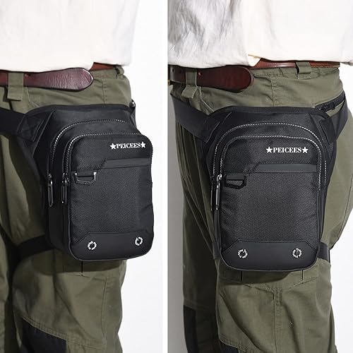 Miniatura 6 de Peicees Bolsa de pierna caída para hombres y mujeres, bolsa de cintura táctica, bolsa de muslo al aire libre, mochila cruzada para motocicleta,