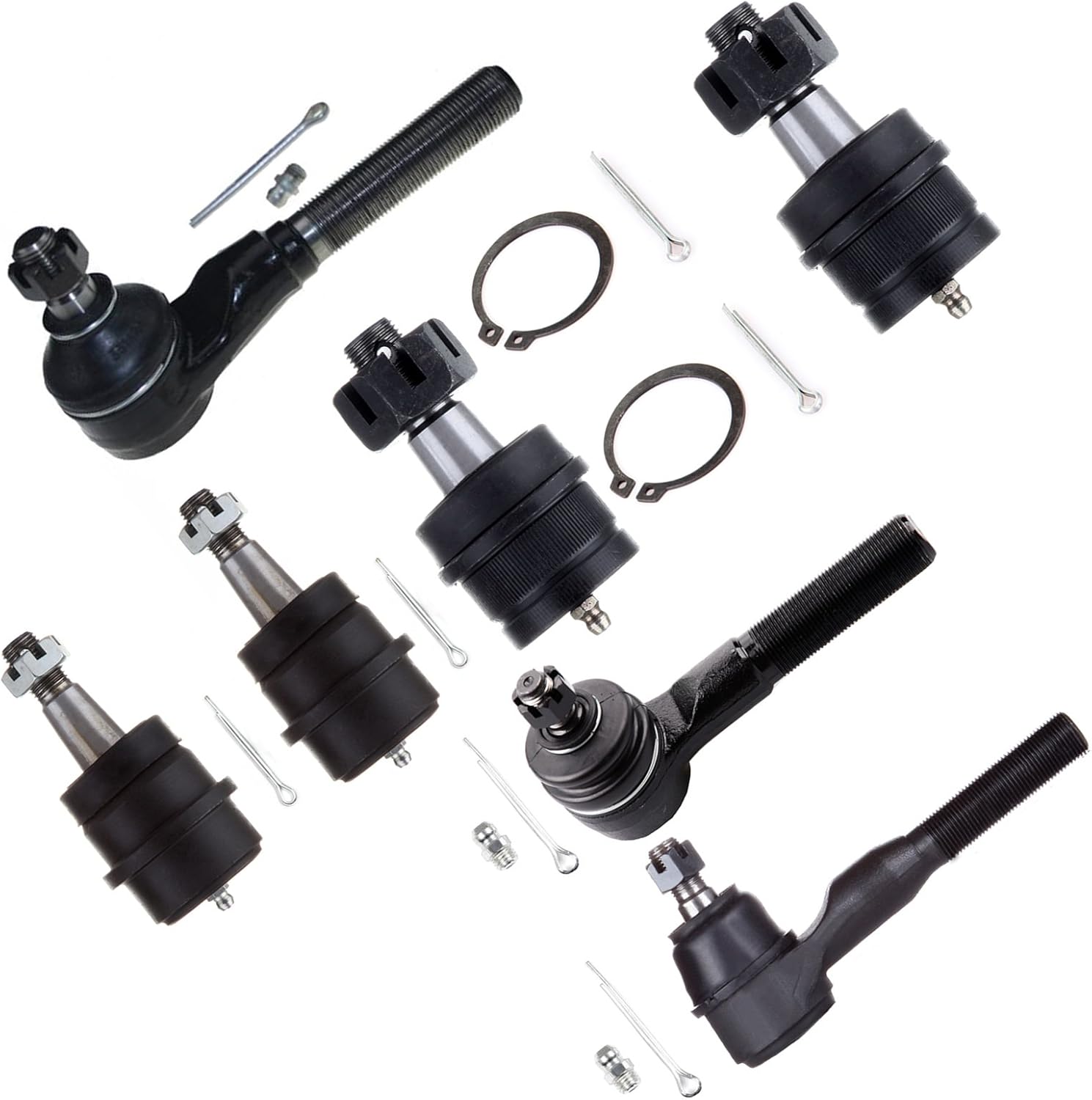 SCITOO 7pcs Front Suspension Kit Inner Outer Tie Rod End fit 1993-1998 for Jeep Grand Cherokee 1991-2006 for Wrangler 1991-2001 for Cherokee 1997-2006 for TJ 1991-1992 Comanche Upper Lower Ball Joint