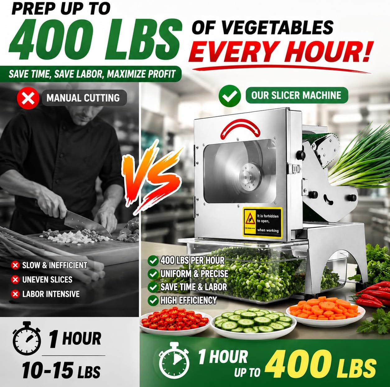 200W Commercial Green Onion Slicer, Electric Onion Slicer