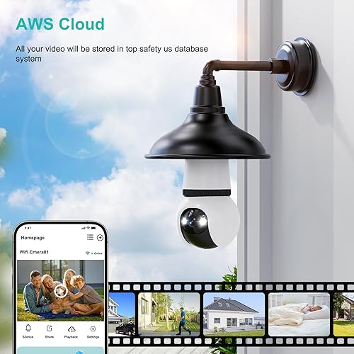 Miniatura 6 de Hawkray Cámara de seguridad inalámbrica WiFi para interiores y exteriores, WiFi de doble banda de 2.4 y 5 GHz, visión nocturna a todo color 2K,