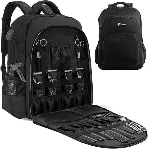 TORIBIO Bolsa de Suministros de Peluquería para Cortazas y Suministros, Mochila Portátil de Cortazas para Estilistas de Cabello para Herramientas de