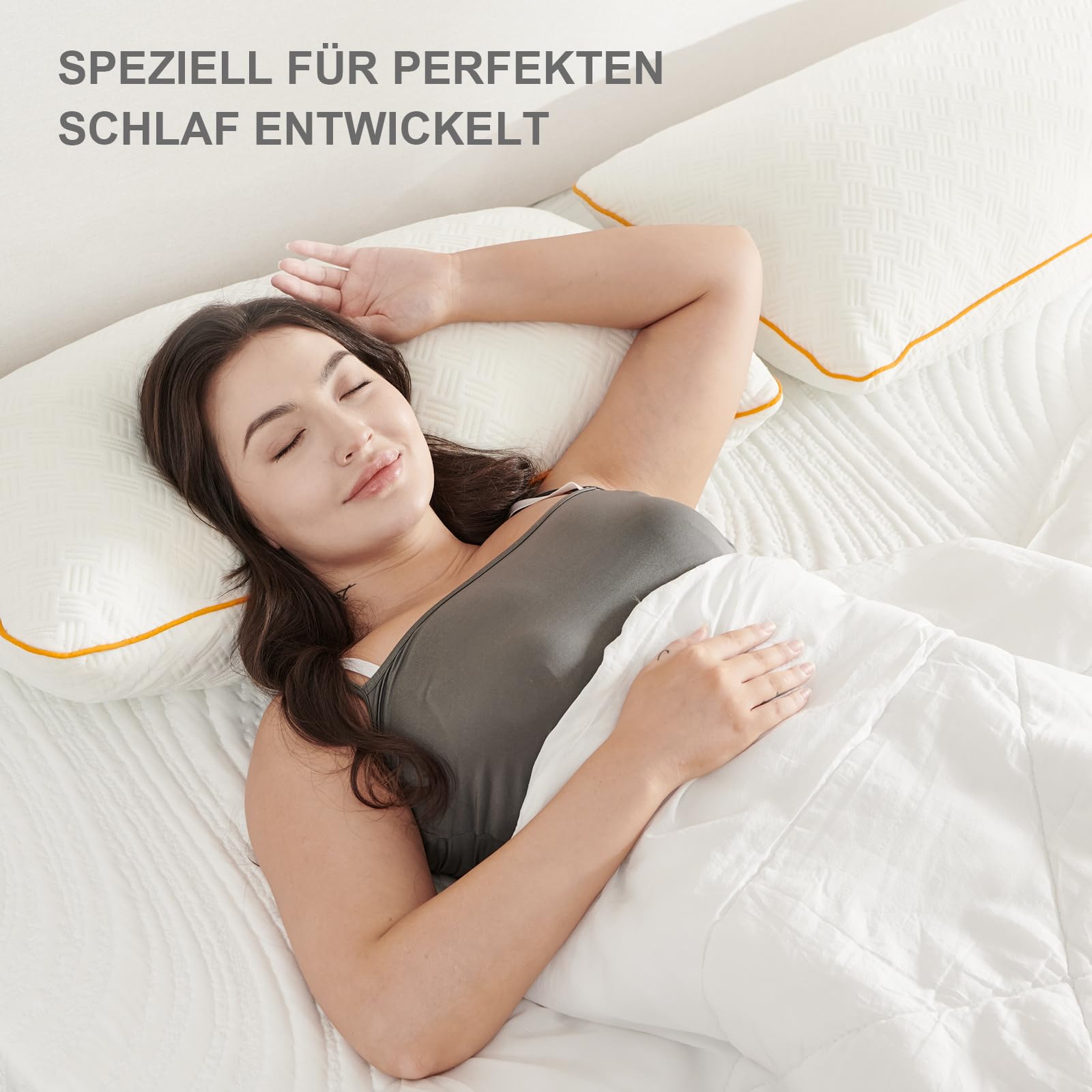 Twirest Kopfkissen 40x80cm 2er Set Memory Foam Höhenverstellbar mit Reißverschluss Waschbarer Bezug