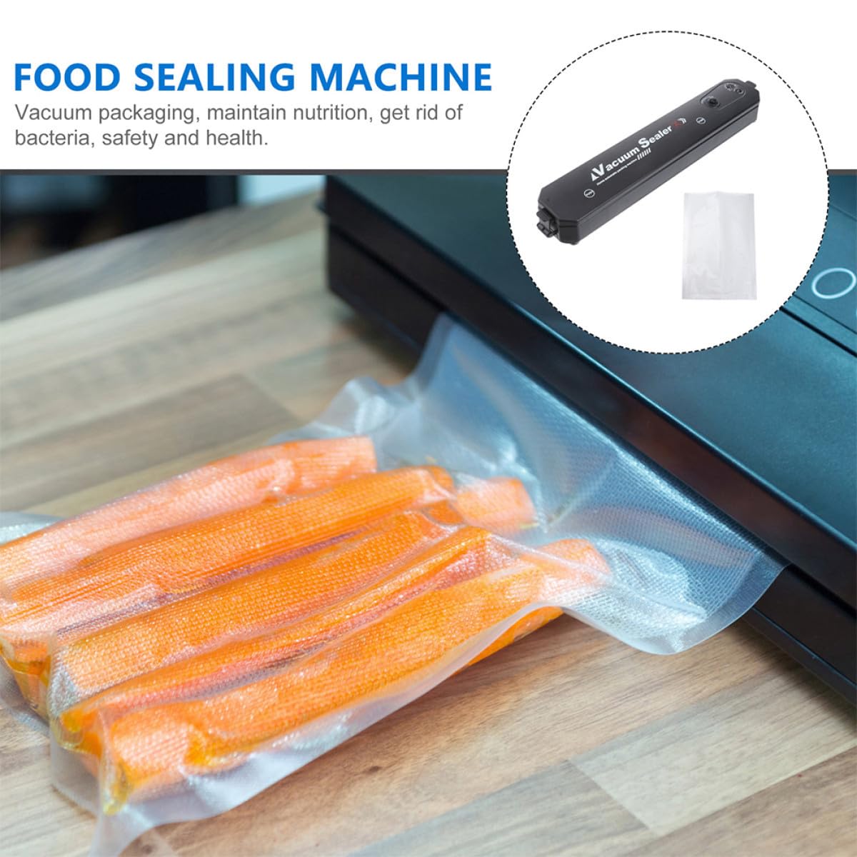 LABRIMP Machine à Emballer sous Vide Automatique 220v Eu, Dispositif de Scellage de Paquet 17x25 Cm, Plastique, Conservation Alimentaire, Usage Domestique la Cuisine, Lot 10 Paquet