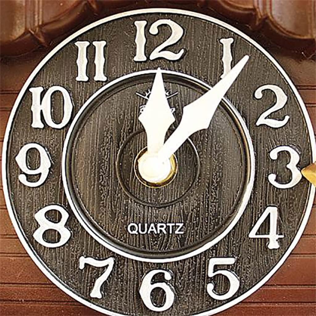 Alarm Clock Nordic Cuckoo Wall Clock Retro Silent Pendulum Clock Shabby Chic Clocks Wall Home Decor Watch Home Gift (B 44X36CM)