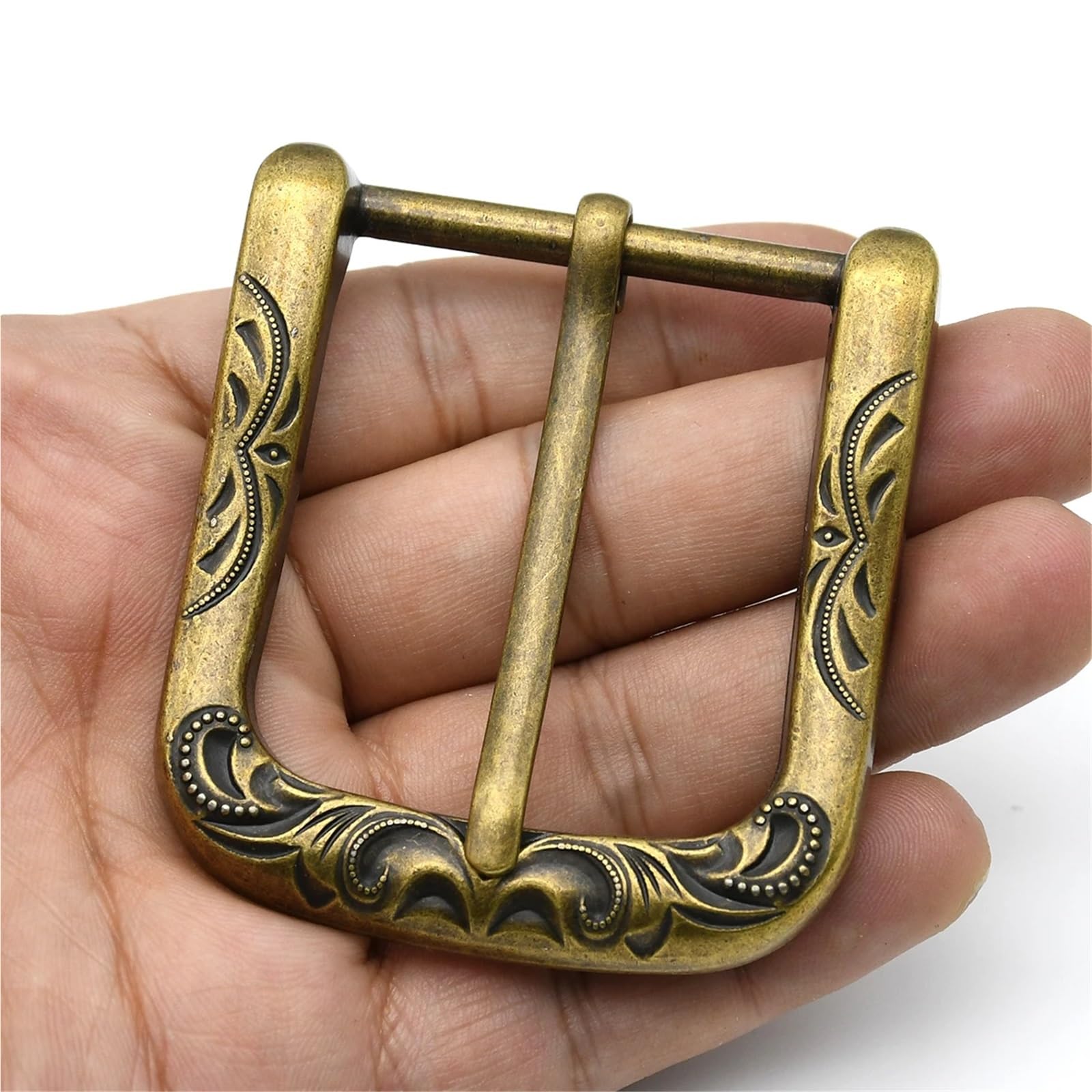 Fibbia for cintura da 10 pezzi for uomo, 40 mm, con spilla in rilievo, testa in pelle, parti artigianali, accessori fai te Per Cinghie