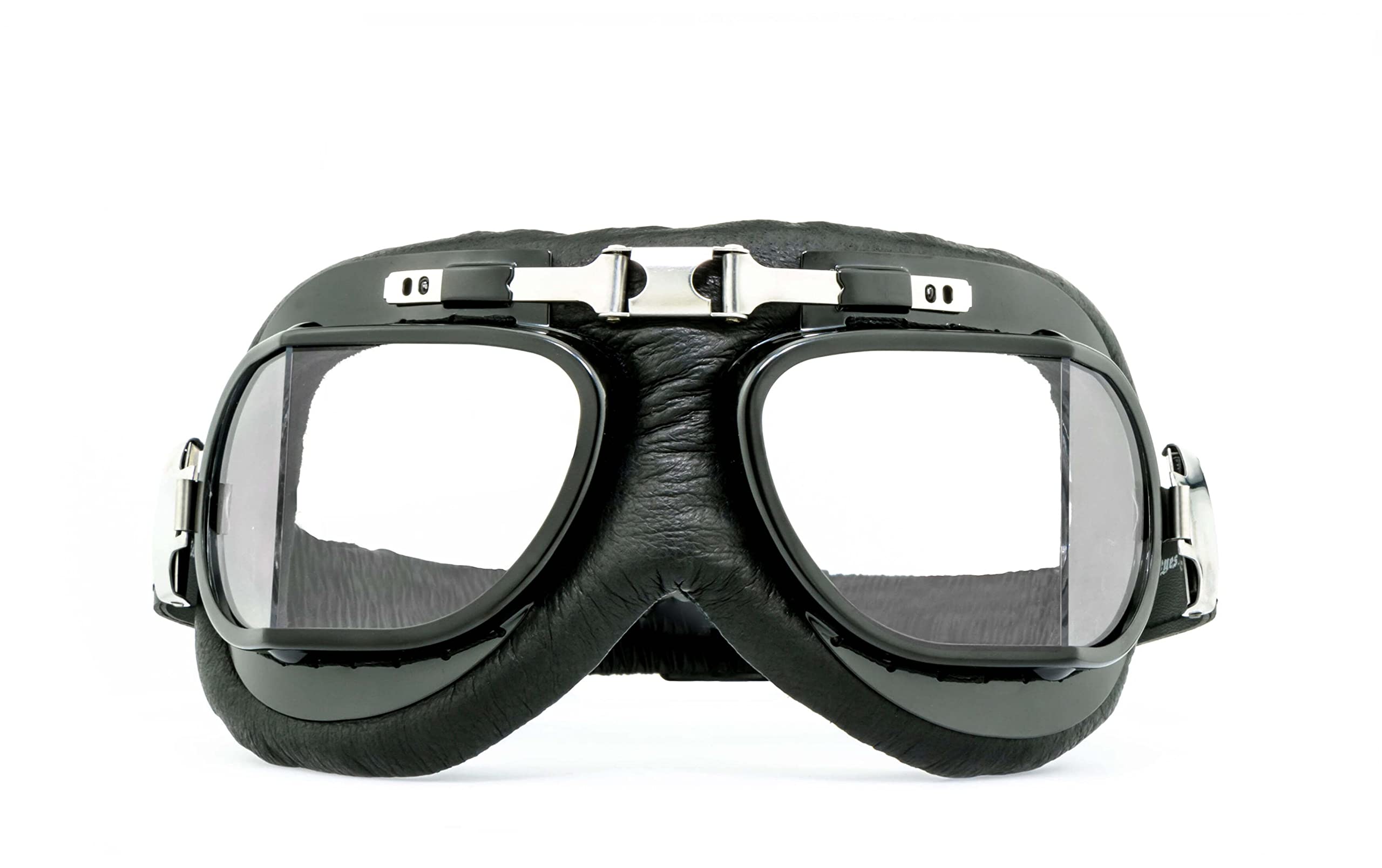 Helly - No.1 Bikereyes: occhiali da motociclista, in vera pelle, antivento, stile retrò, lenti di qualità HLT
