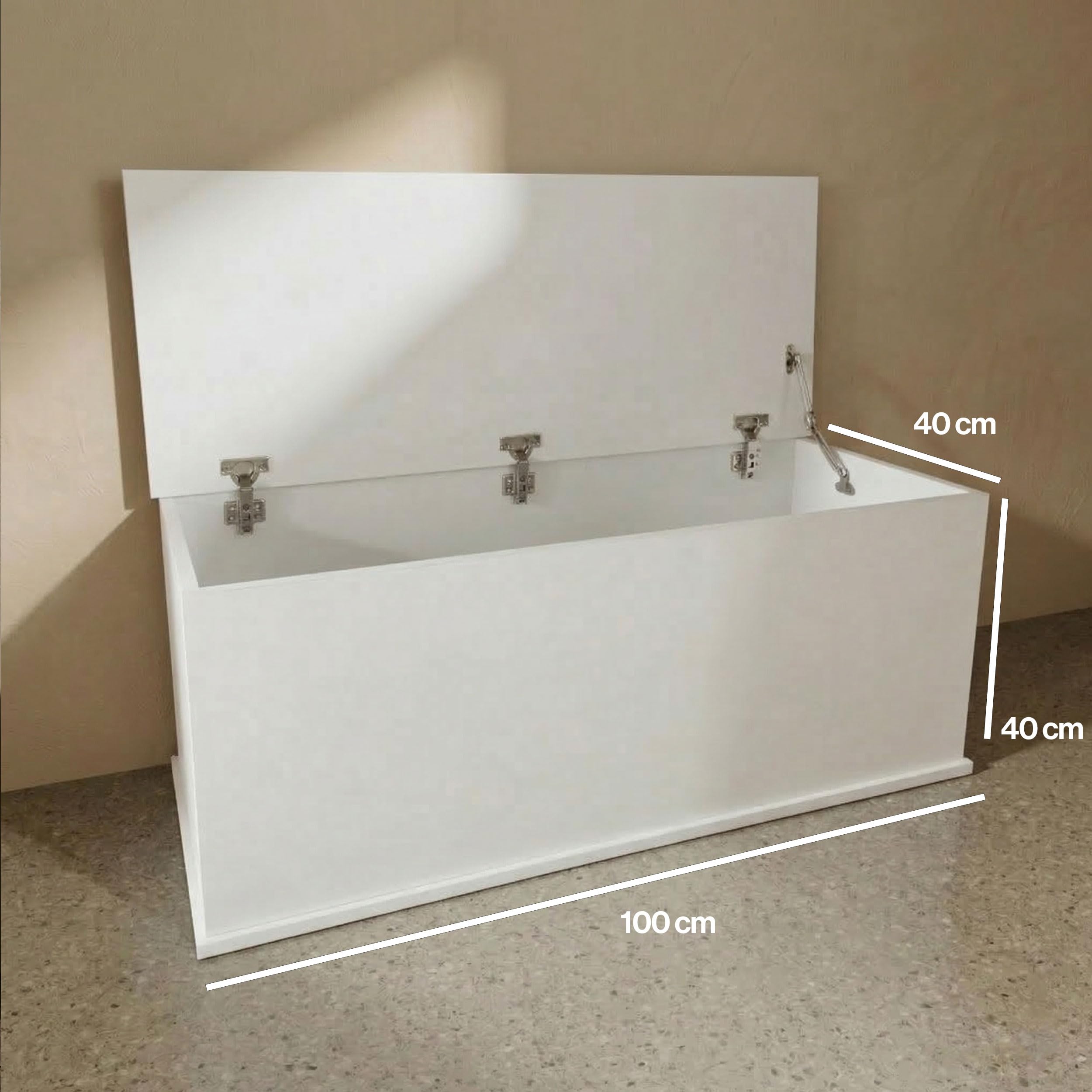 VDD Coffre de rangement bois - coffre à jouets - coffre à couvertures - largeur 100 cm - blanc