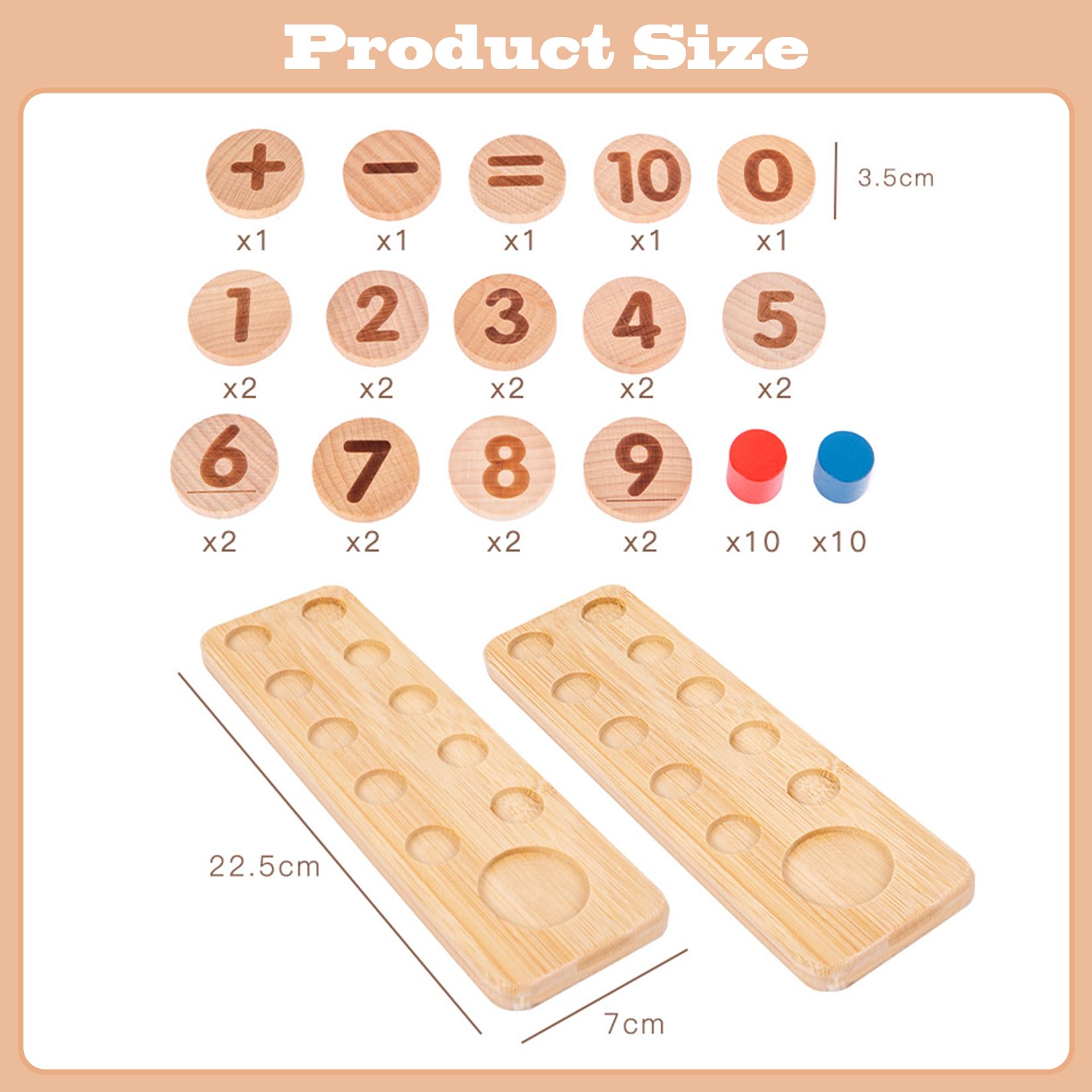 Montessori Spielzeug Intuitibrix Aus Zahlen Lernen Holzspielzeug Addition Und Subtraktion Innerhalb Von 20 Mit Aufbewahrungstasche Für Kinder Ab 2 3 4 5 6 Jahre