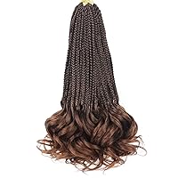 Vista 30 de Cabello de ganchillo con rizos franceses, trenzas de cabello de ganchillo con puntas rizadas, 14 pulgadas, preenlazadas, trenzas de caja tipo diosa