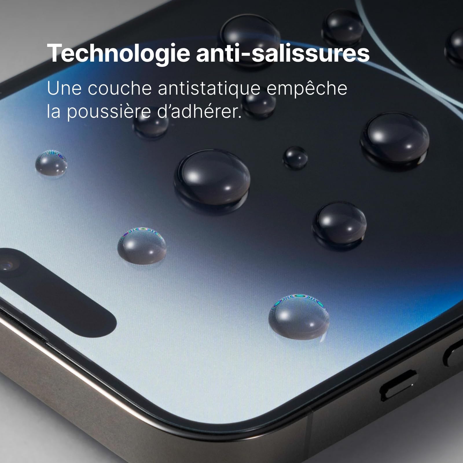 RhinoShield Protection d'écran Compatible avec [iPhone 17/17 Pro/ 16 Pro] | Impact Protector Pro – résistant aux Chocs et aux Rayures, Anti-lumière Bleue, Outil d’Installation Inclus -Transparente