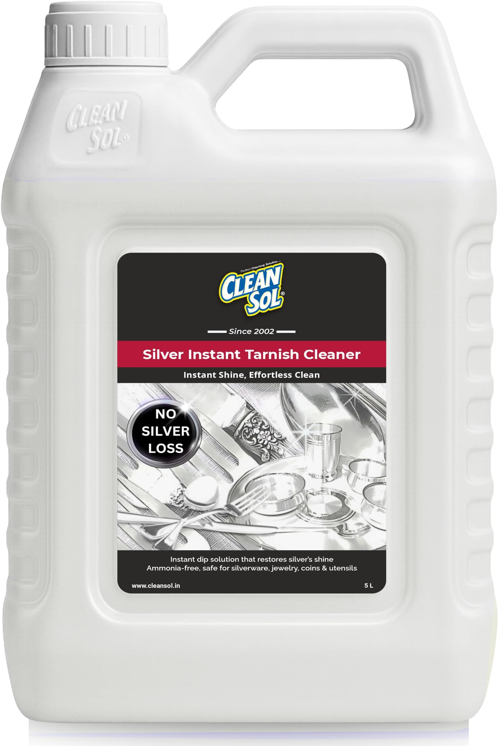 Cleansol Silver Tarnish Liquid Cleaner - 5 Litre