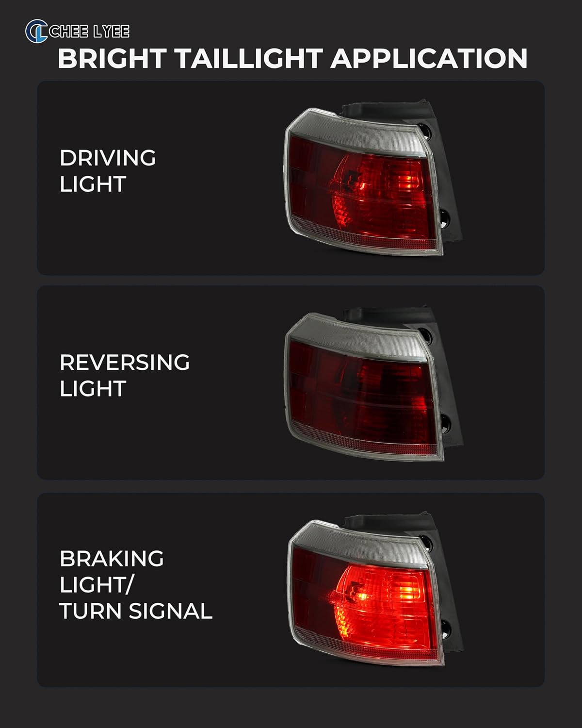 Tail Lights Compatible with 2013-2017 GMC Terrain Denali Left Driver Side Taillights Replace OEM: GM2804114 23389935