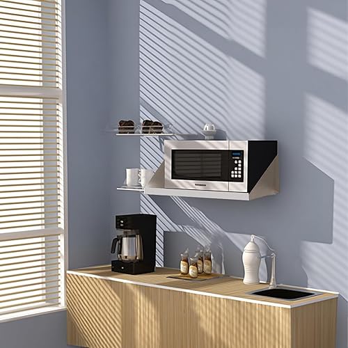 Miniatura 8 de Hally Estante de acero inoxidable para microondas, 18 x 24 pulgadas, 185 libras, NSF comercial de metal resistente para montaje en pared, estantería