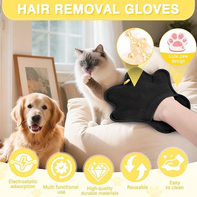 Guante Removedor de Pelo para Mascotas Reutilizable miniatura 2