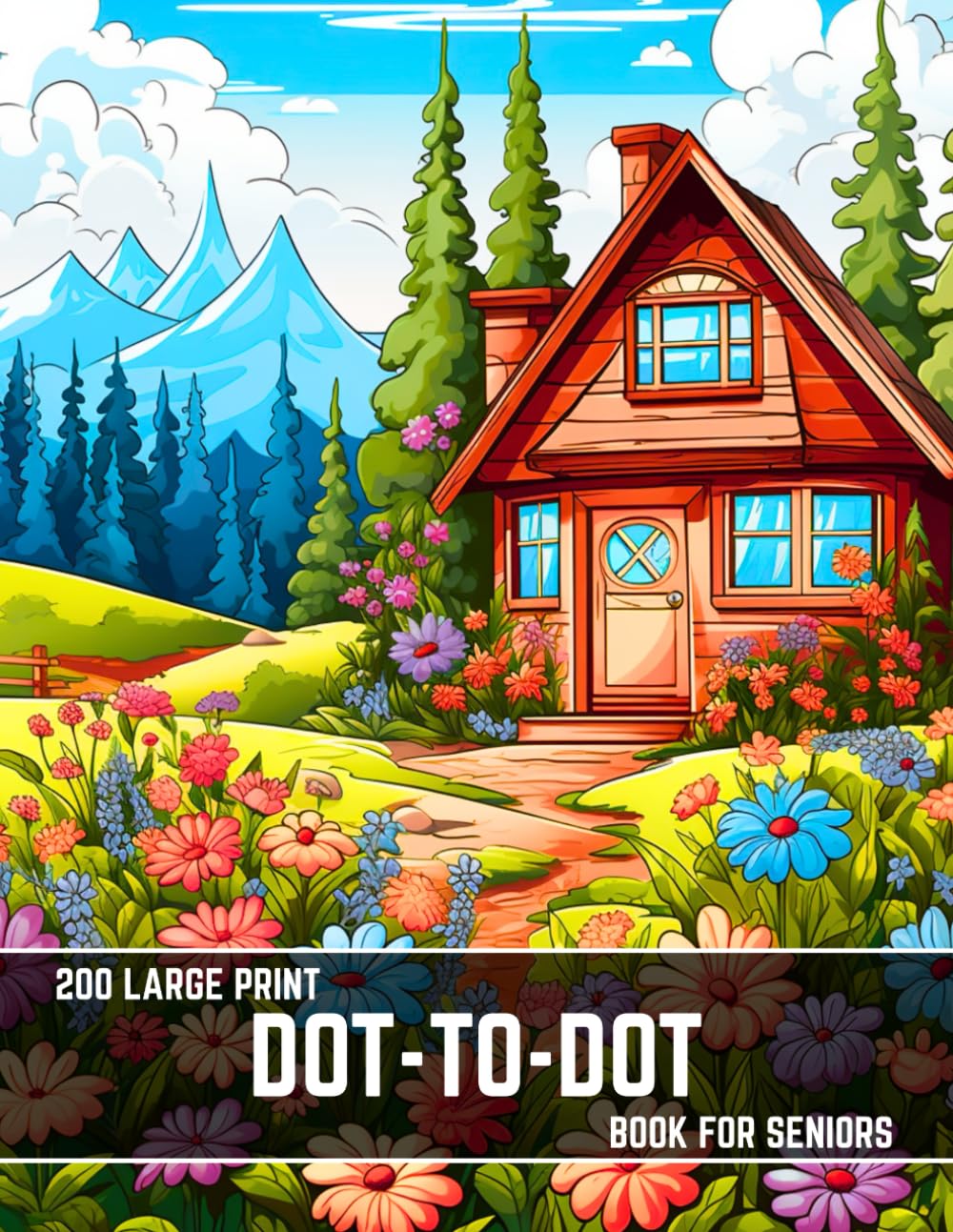 200 Large Print Dot To Dot Book For Seniors: Large Print Easy Dot To Dot Cute Animals, Butterflies, Sea Life, Birds and More!