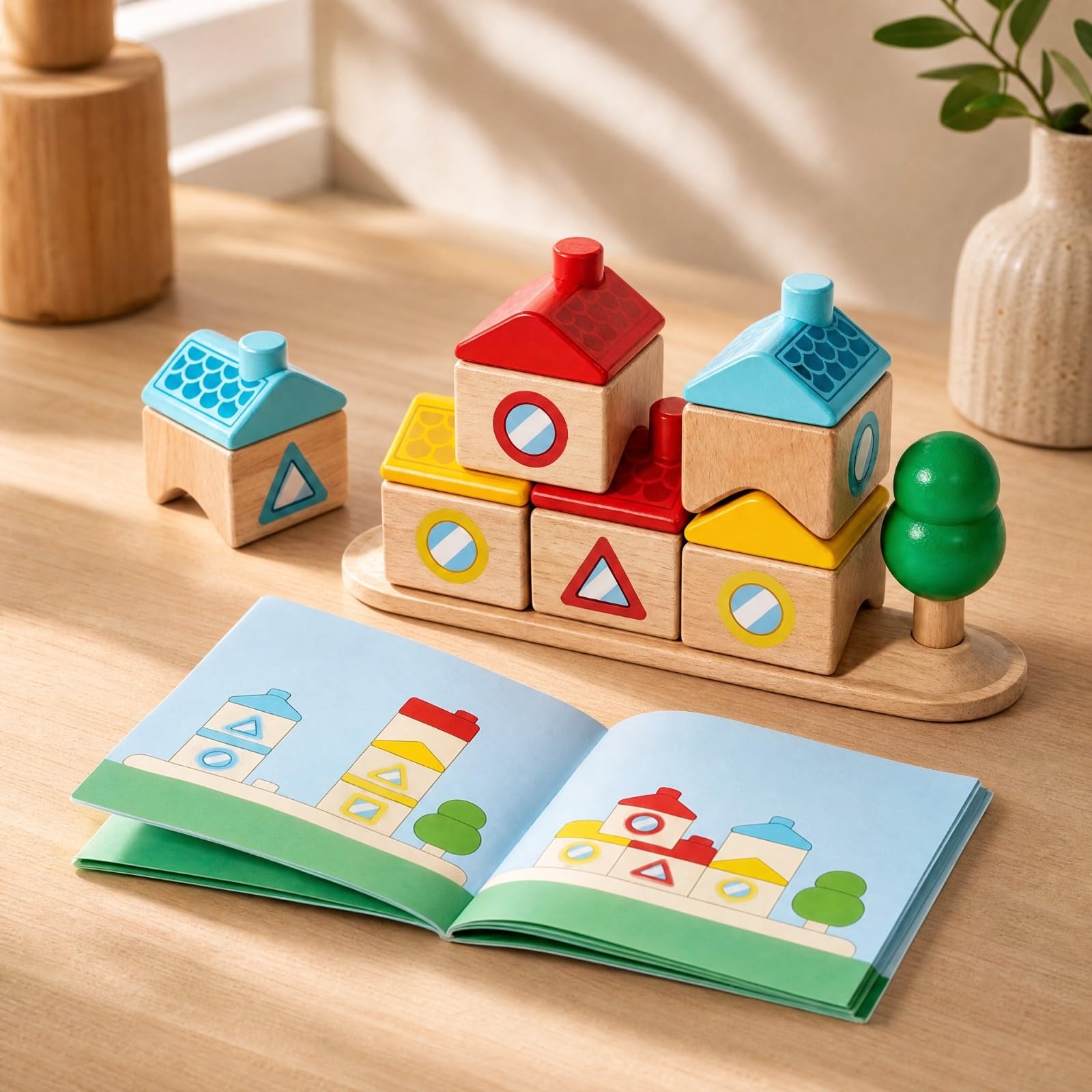 Gioco di Costruzione con Pezzi a Forma di Casa Divertente Giocattolo Interattivo per Area Giochi, attività Familiari da Tavolo