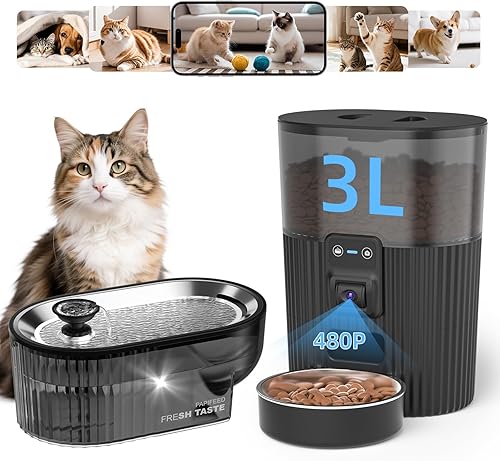 Miniatura 11 de PAPIFEED - Comedero automático para gatos 3.5L/15 tazas 2.4G Alimentador para mascotas con Bluetooth para perros Funciona con Alexa y Echo