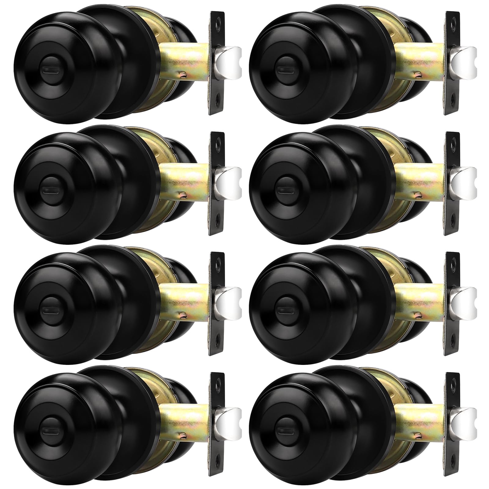 Poignées de porte noires rondes lot de 8 Probrico quincaillerie chambre et salle de bain