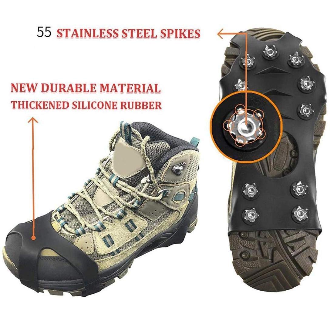 Poignées de Glace Crampons de Neige Crampons de Traction Pinces de démarrage de Chaussures Anti-dérapant 10 Crampons pour la Marche hivernale