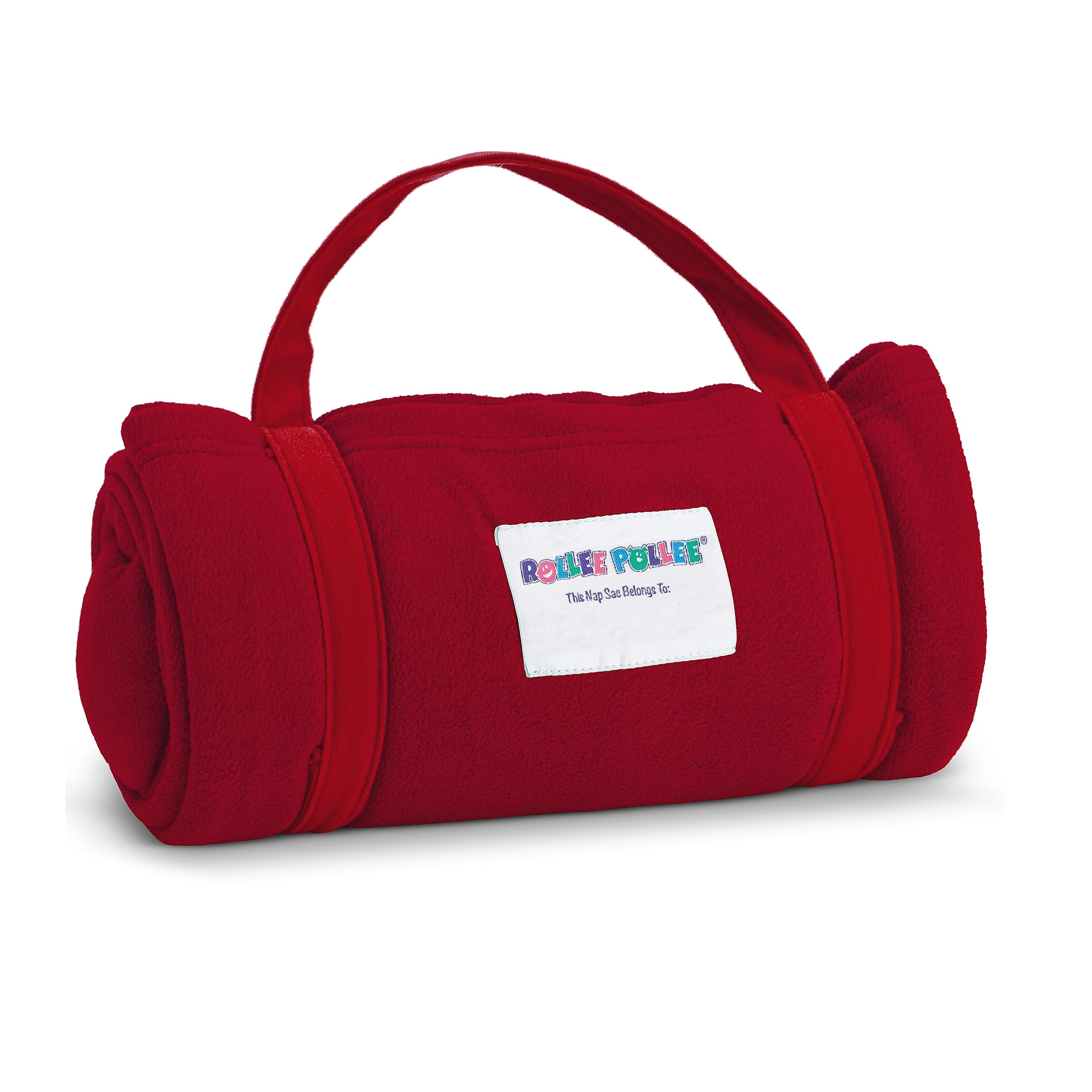 Northwest Rollee Pollee Nap Sac Roll-Up Toddler Blanket with Attached Pillow – Soft Fleece Preschool Nap Mat for Daycare or Travel – Machine Washable – Red