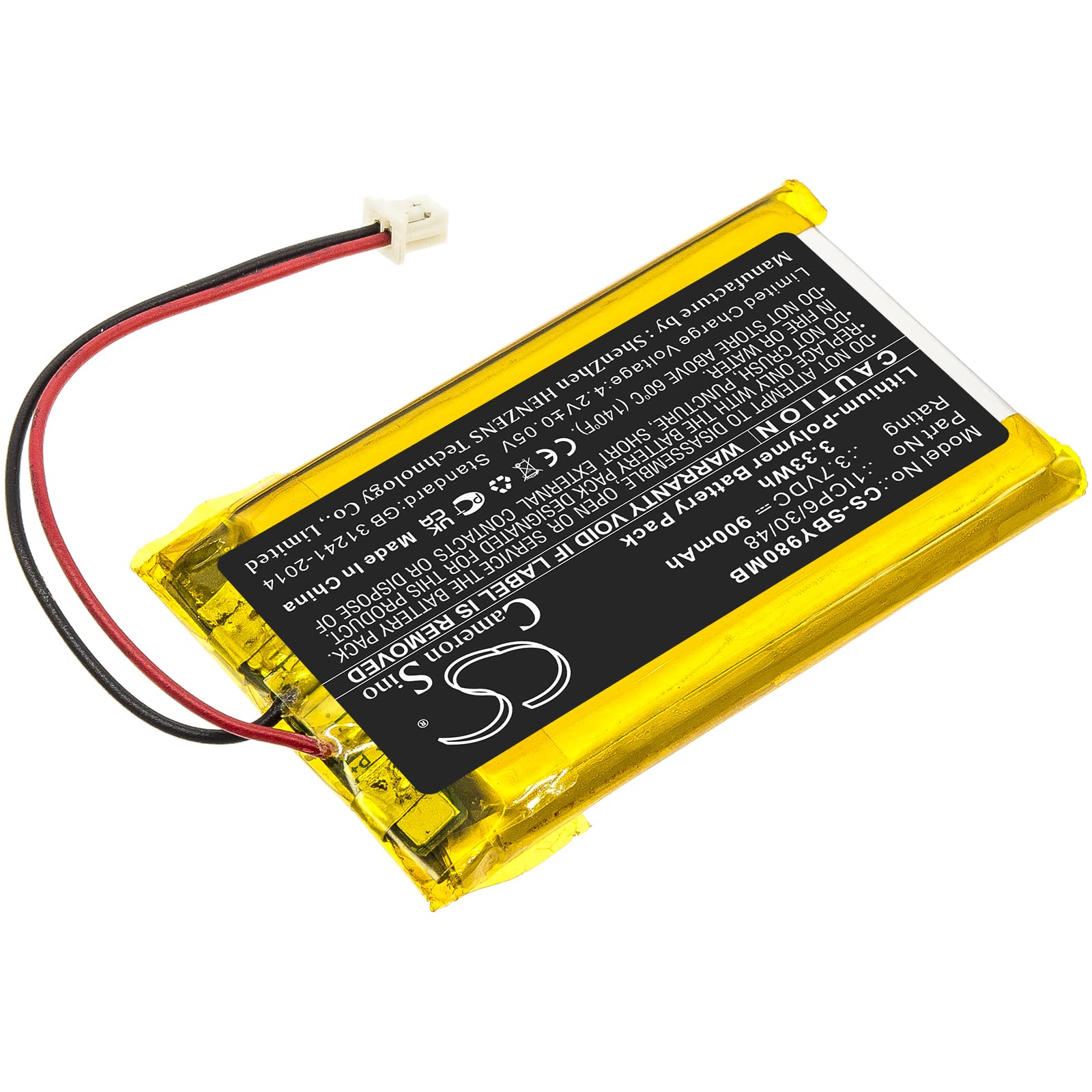 Sabuly 3.7V High-Performance Replacement Battery for Sanitas SBY 98 with 1ICP6/30/48/900mAh