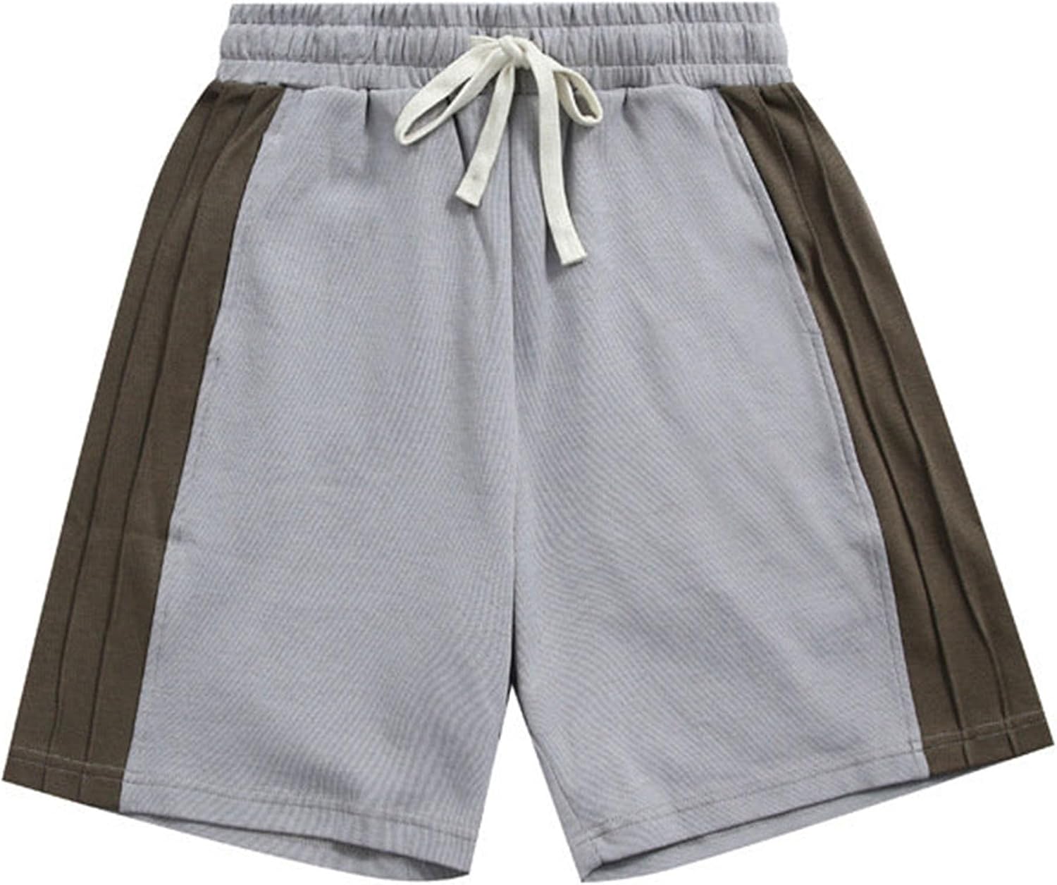 DGHM-JLMY Men's Color Block Gym Workout Shorts Contrast Color Leisure Sports Five-Point Shorts Patchwork Elastic Jogger Short