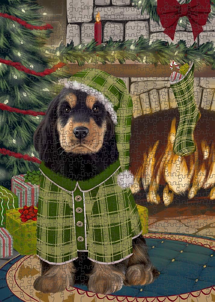 Christmas Stocking was Hung Cocker Spaniel Dog Jigsaw Puzzle for Adults - Animal Printed Interlocking Puzzle Game Artwork - Gift for Dog Lover's -1000 Pcs 29.5"x19.7", PZLE51679