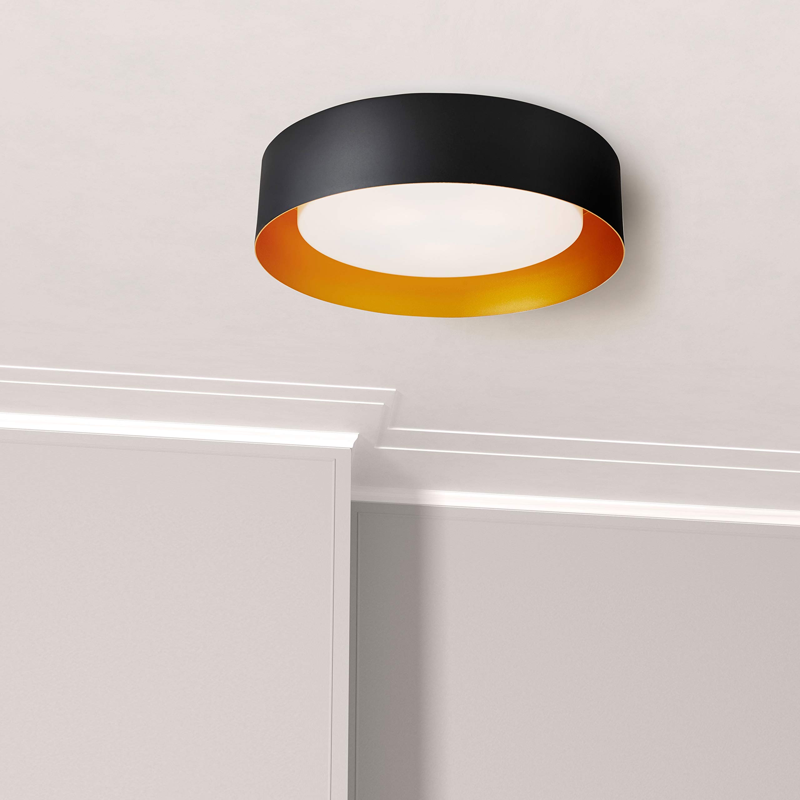 Bromi Design B4106BBG Lynch Black & Gold Flush Mount Ceiling Light,  Black/Gold - - Amazon.com