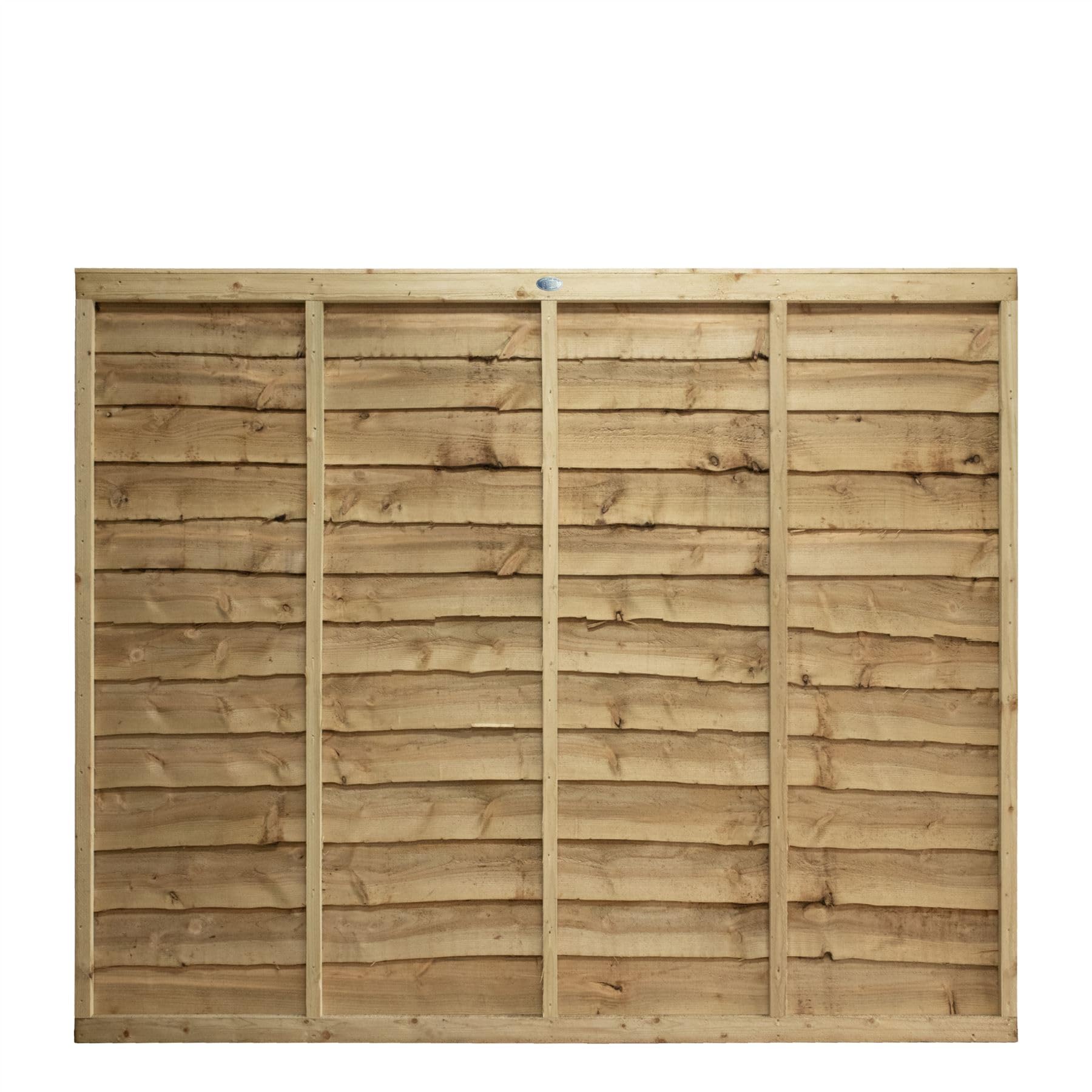 Premier Garden Supplies Pressure Treated (Tanalised) Premier Lap Wooden Fence Panel Overlapping Waney Larch, W: 6Ft X H: 5Ft Pressure Treated Timber For Outdoor Garden Privacy Screening & Boundary Fencing Wall Panels (182Cm X 150Cm)