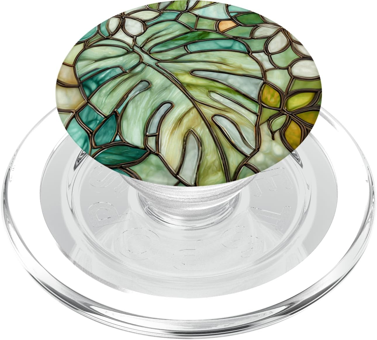 Monstera & Monstera Leaves, Green Leaves, Monstera Leaf PopSockets PopGrip for MagSafe