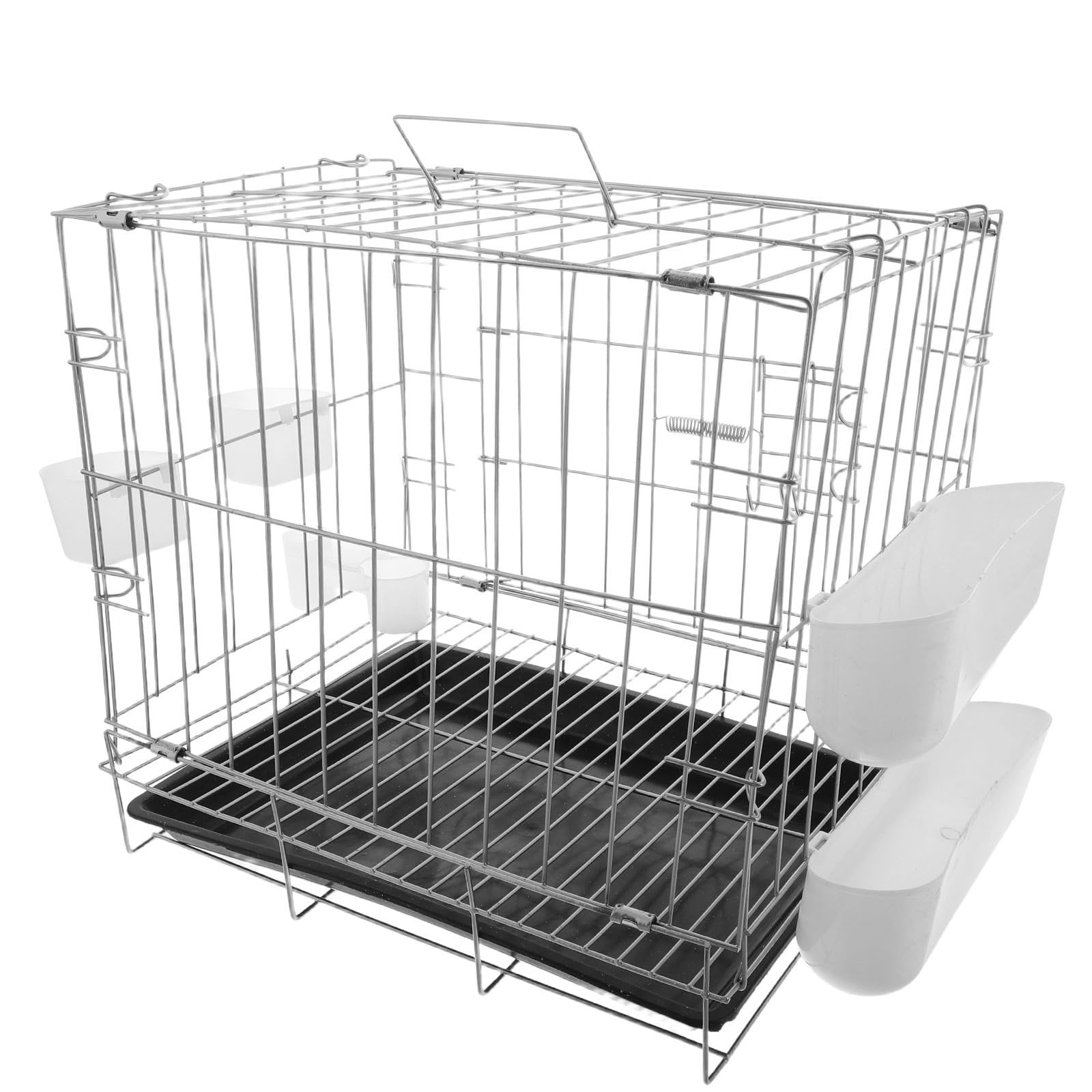 GALPADA Transportkäfig für Taubenzucht Zufällige Farbe und Brieftaubenhaltung Taubenkäfig aus Edelstahl und Kunststoff mit Faltbarem Design und Auffangschale Vogelfutter