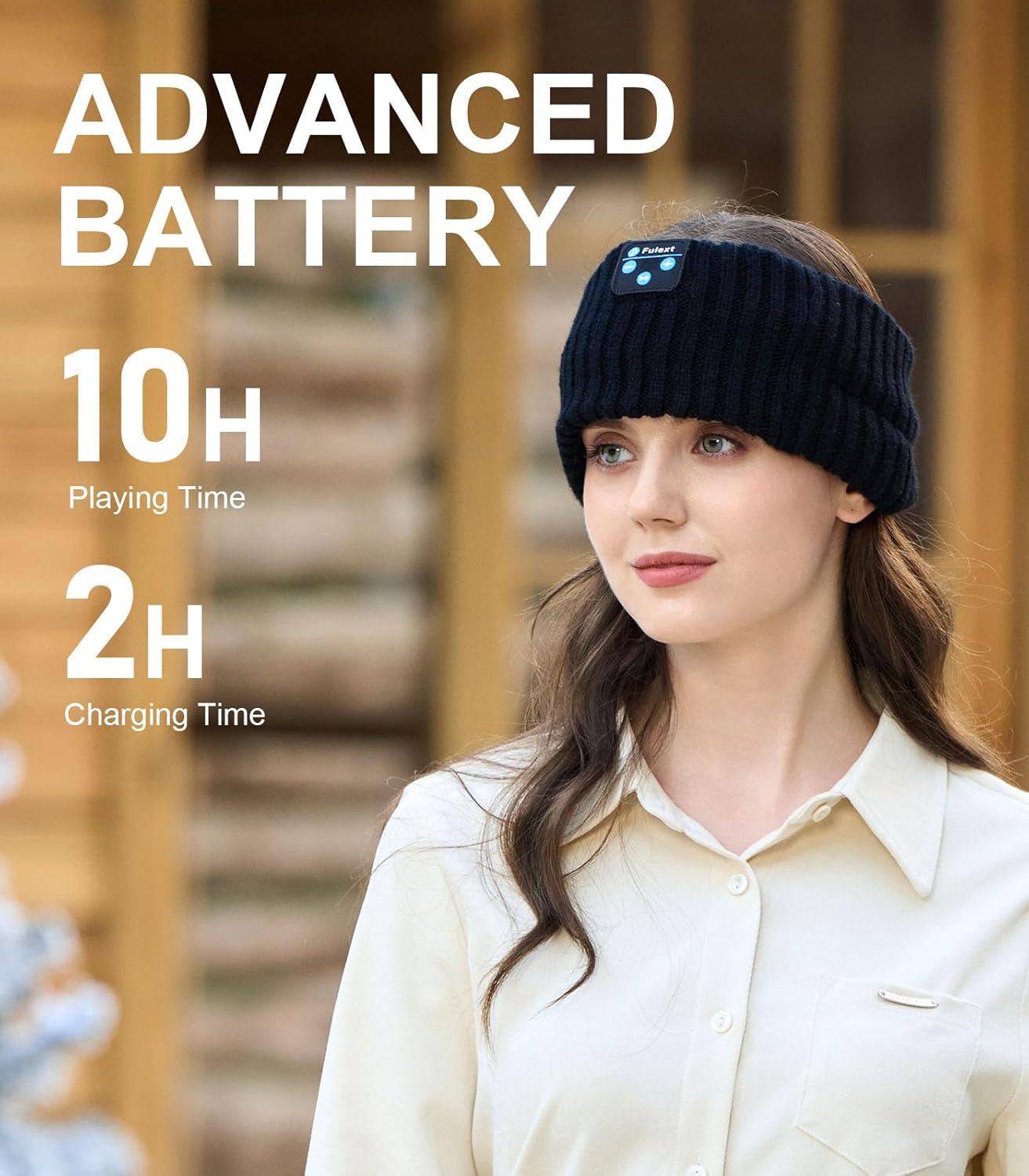 Ear Warmers, Sleep Headphones Bluetooth Beanie Headband, Wireless Ear Muffs Winter Headband with Ultra-Thin Speakers, Headphones for Side Sleepers, Thanksgiving for Women Men BlackGrey - Image 5