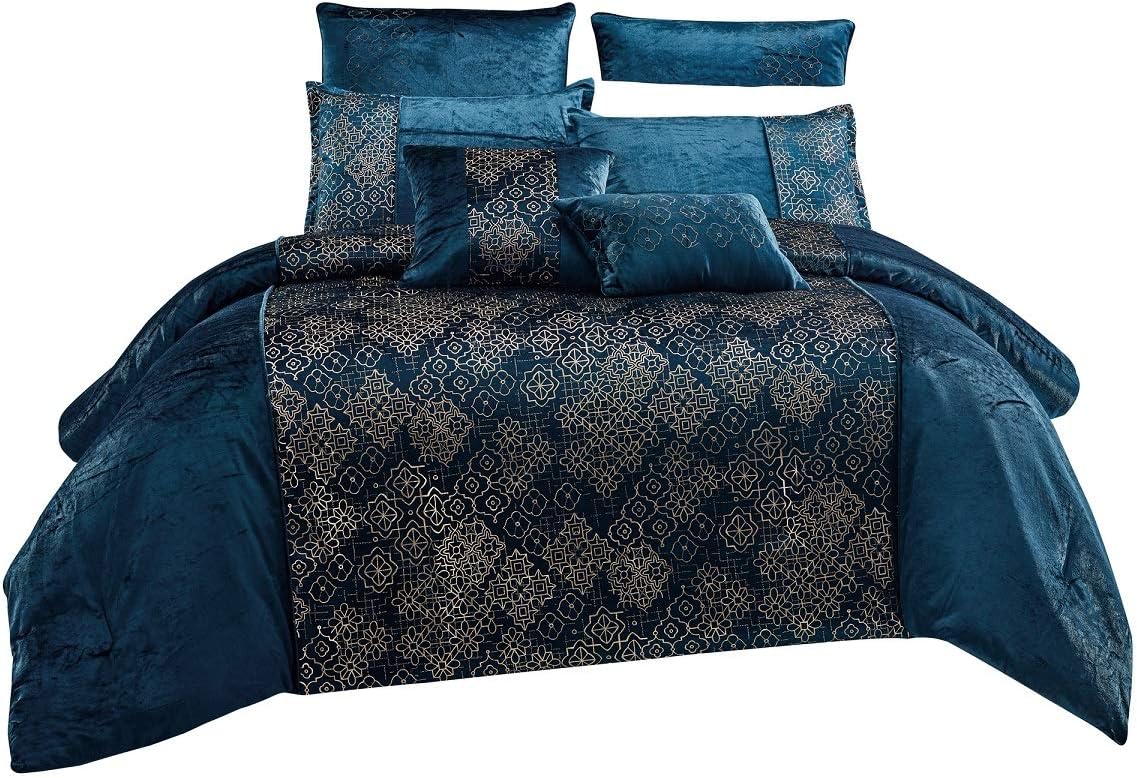 royal blue comforter set queen