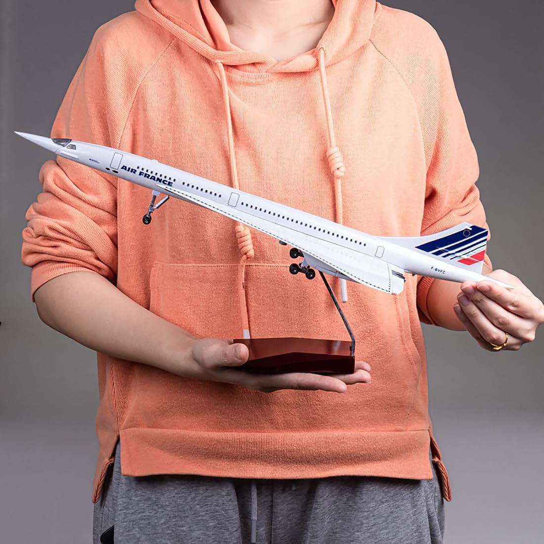 ANTSIR Concorde Model Plane, 1/125 Scale Metal Supersonic Jet Airplane Model F-BVFB, Resin Collectible Aircraft for Gifts & Display