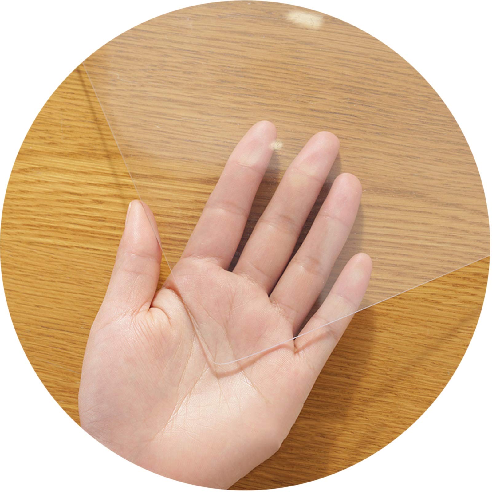 KKCF Chair Mat, Transparent PVC Tablecloth Waterproof Anti-scalding Multifunction, Coffee Table Desk Table Use, 19 Sizes (Color : Transparent1.5mm, Size : 60x60cm)