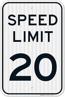 Speed Limit 20 MPH Sign, 12x18 Inches, 3M EGP Reflective .063 Aluminum, Fade Resistant, Made in USA by Sigo Signs