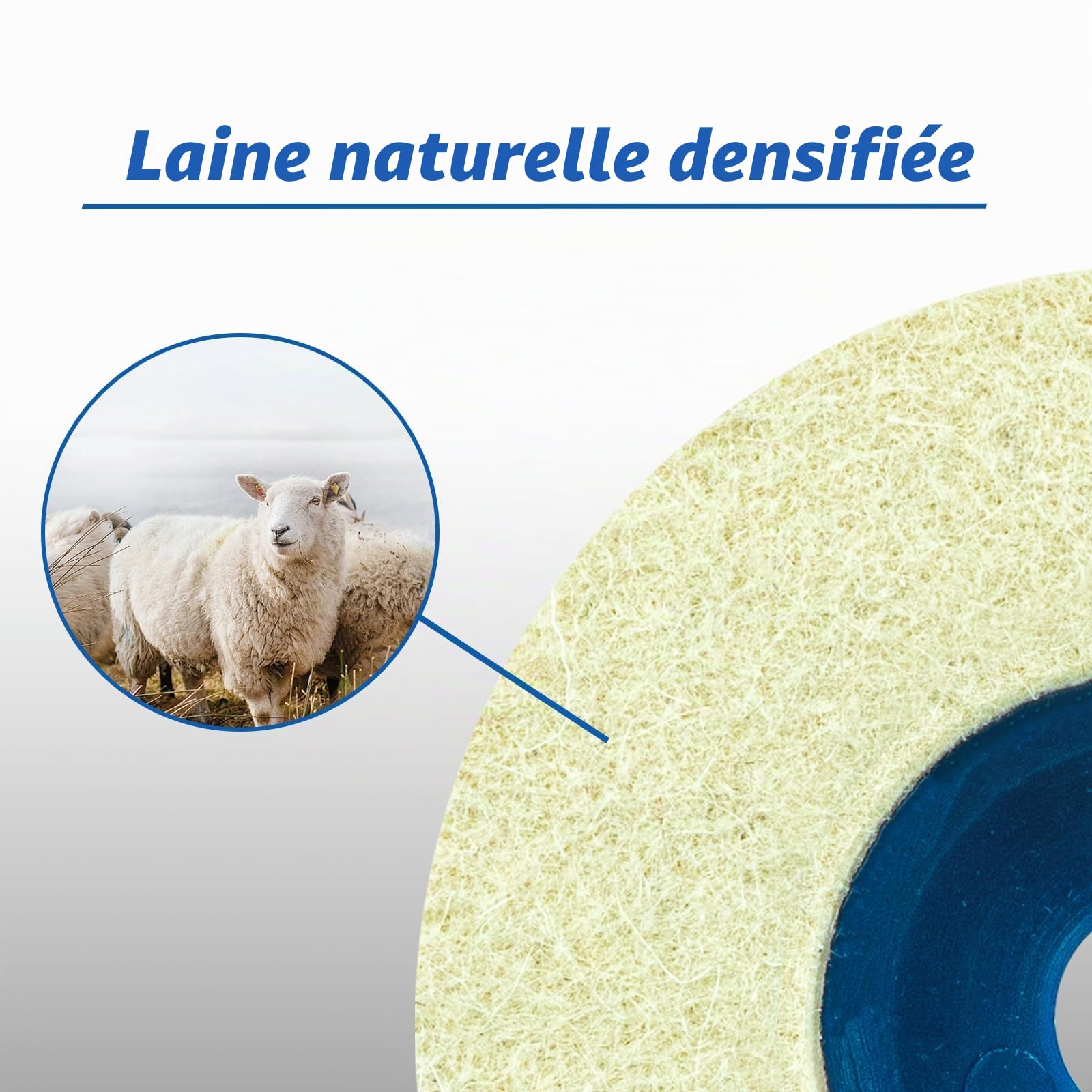 SALI Lot de 10 Disques de Polissage pour Meuleuse d'angle en Laine 125 mm Laine Roue de Polissage pour Verre, Céramique, Métal, Marbre, Plastique, Voiture