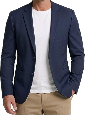 Mens Slim Fit Lightweight Two Button Blazer Casual Sport Coats Classic Solid Color Modern Suit Jacket