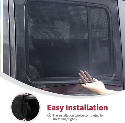 Miniatura 4 de Linskip Parasol para ventana trasera de malla transpirable para ventana lateral grande SUV, camioneta, camioneta, minivan, parasol de protección UV