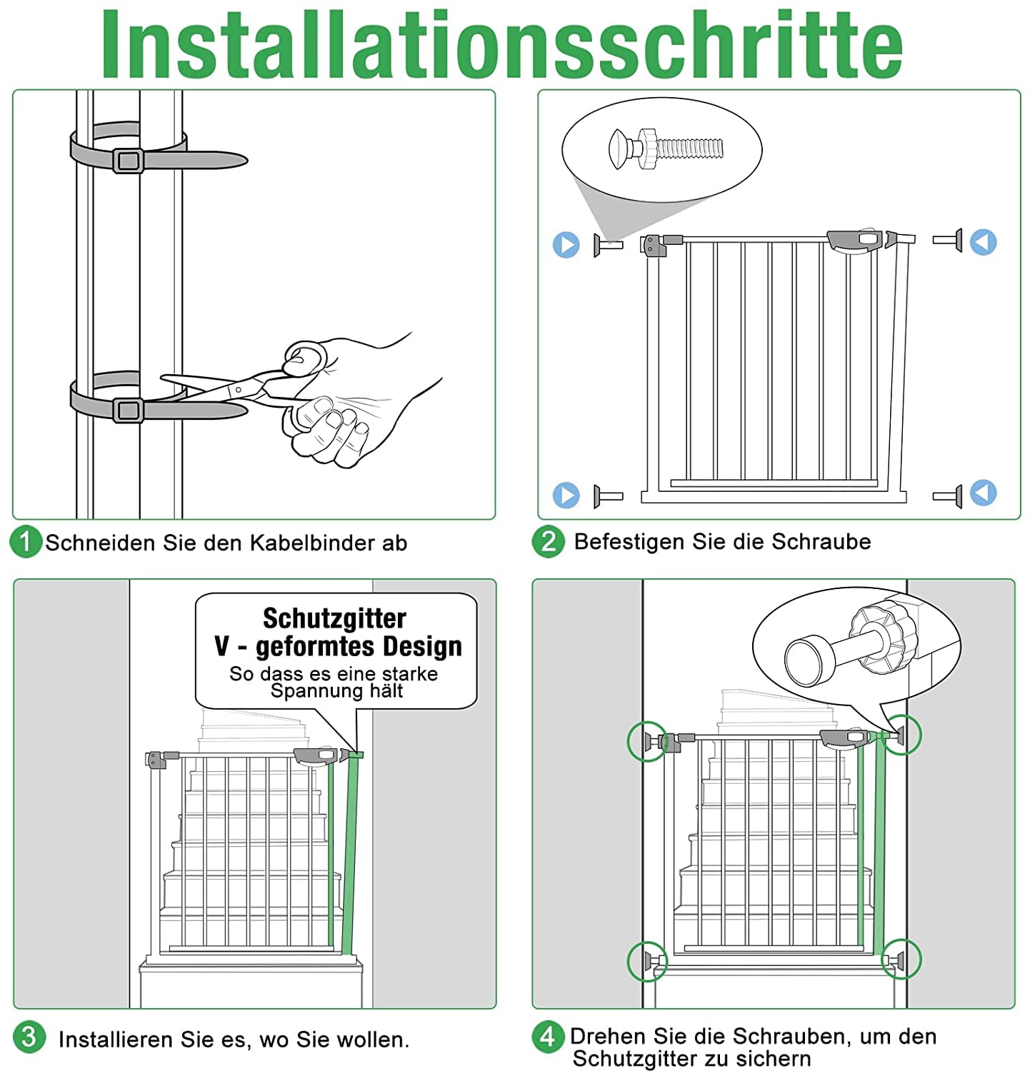 Froadp 77cm Barreras Seguridad para Puertas del Bebé, Clamp-On Protector Extensiones para Escaleras sin la Perforación, Blanco Vallas Automática del Niño, Cercados para Perros Infantil (75-85cm)