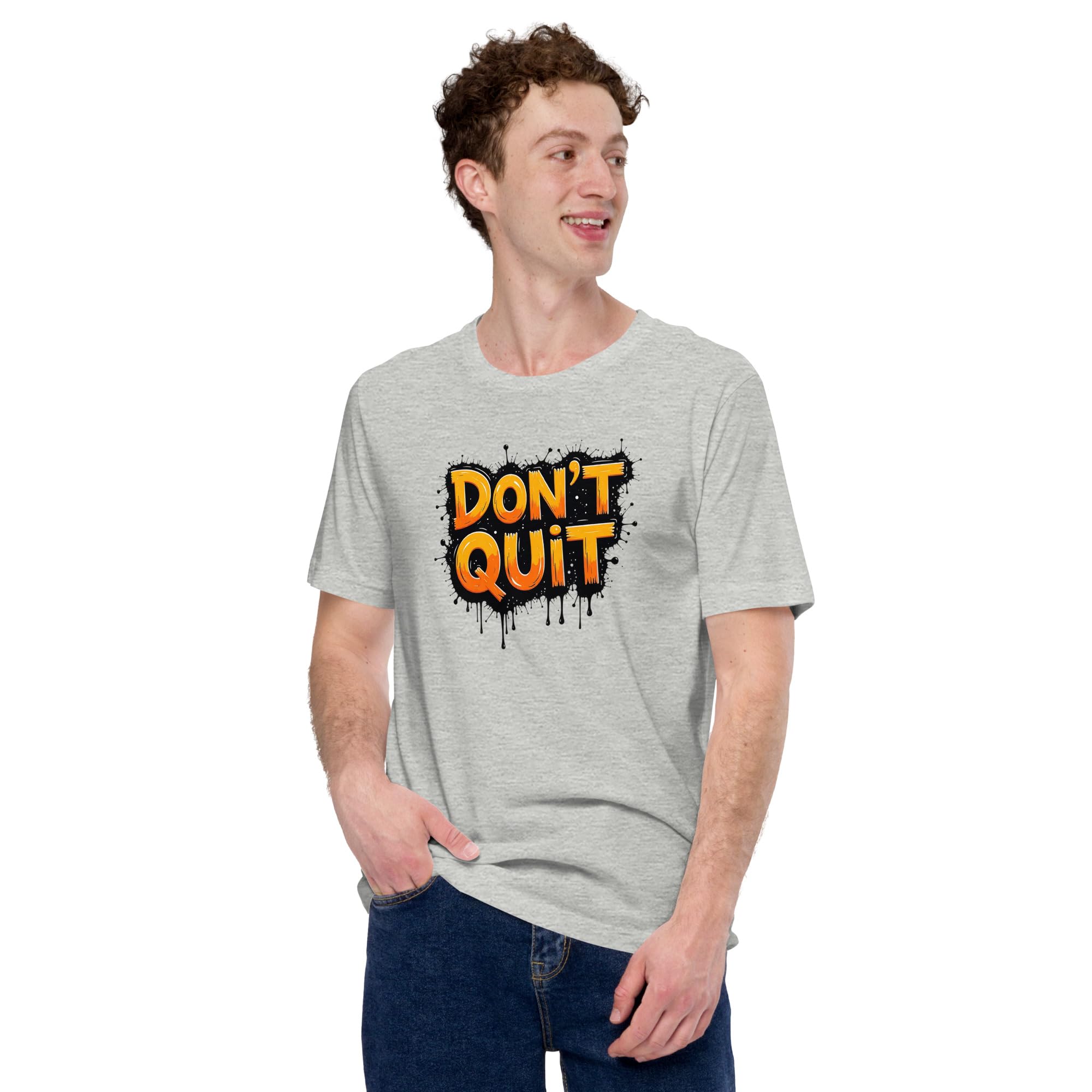Don’t Quit Motivational Printed Polyester T-Shirt for Men | Half Sleeve | Crew Neck | Regular Fit