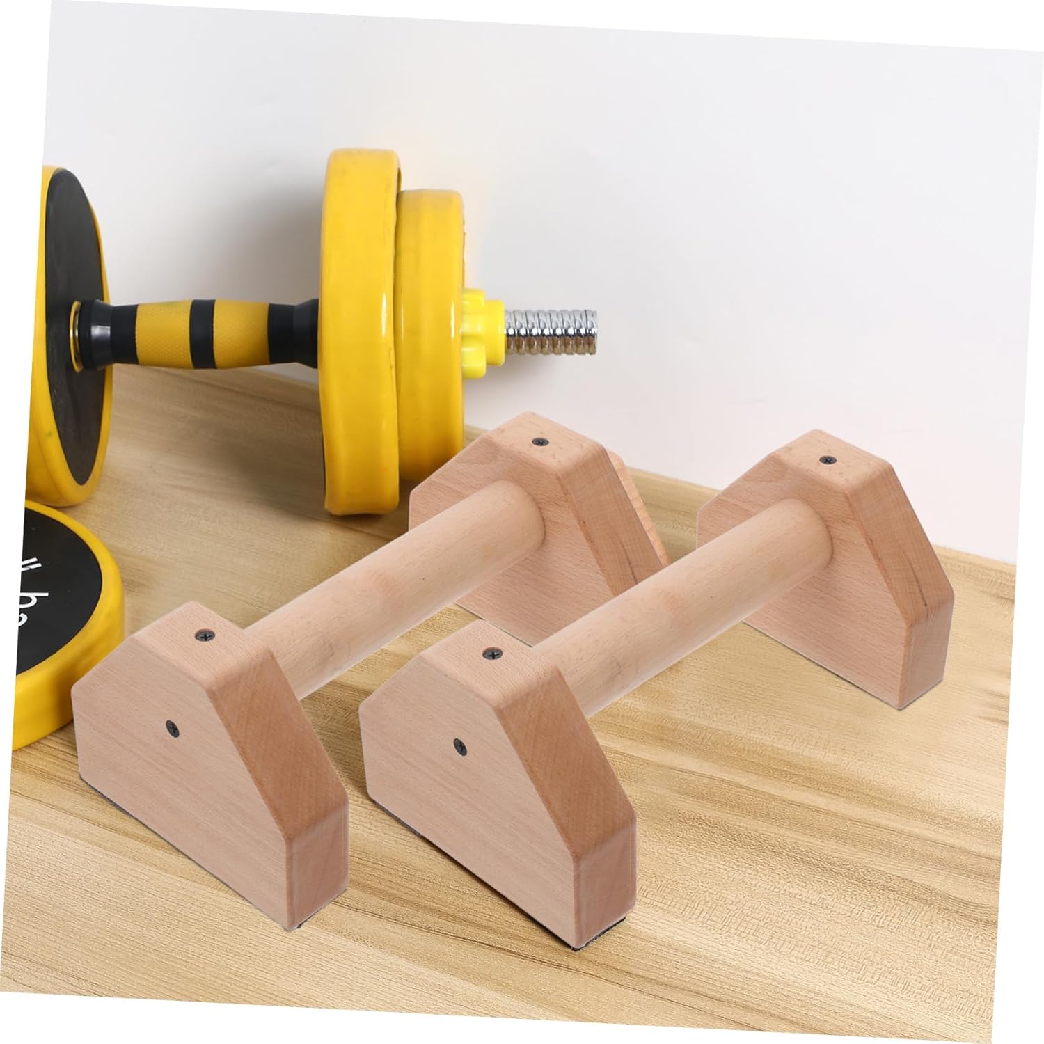 Sosoport 2pcs Wooden Pushup Stands for Strength Training Durable Anti-slip Bars for Fitness Workouts Lightweight and Portable Push-up Handles