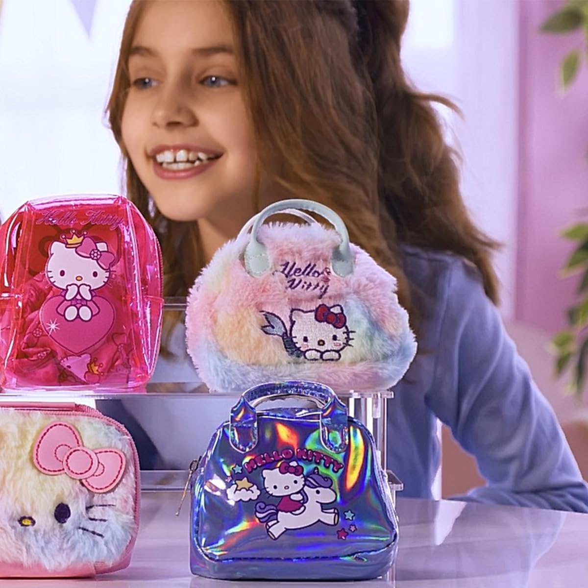 #sbabam Funny Box Hello Kitty Little Bags New Edition, Sac Coloré pour Petite Fille avec Accessoires, Pack 2 pièces, Sac pour Petite Fille avec Hadgets Hello Kitty - Sacs et Jeux pour Enfants +3 Ans