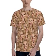 Funnylife Custom Face T Shirts for Men Personalized Tee Printed Photo Gift for Husband Boyfriend Funny Gift for Him