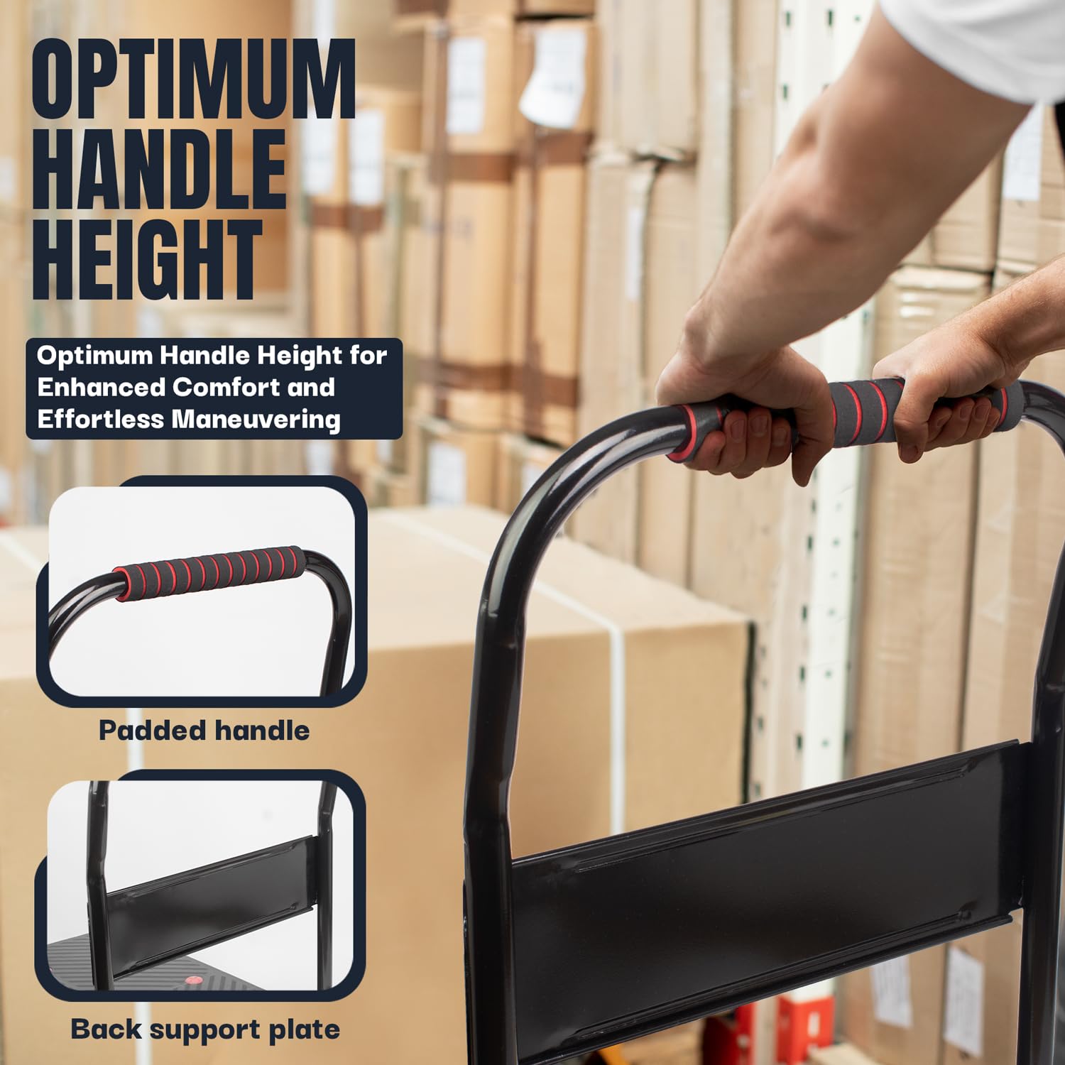 Carrello resistente con piattaforma di 400 kg con 2 corde elastiche con ganci, carrello multiuso multiuso – pieghevole versatile