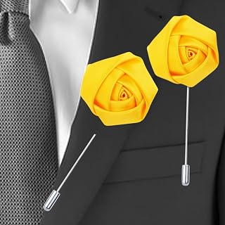 Rose Lapel Pins for Men, Handmade Boutonniere Pins for Suits, Wedding Groom Accessories